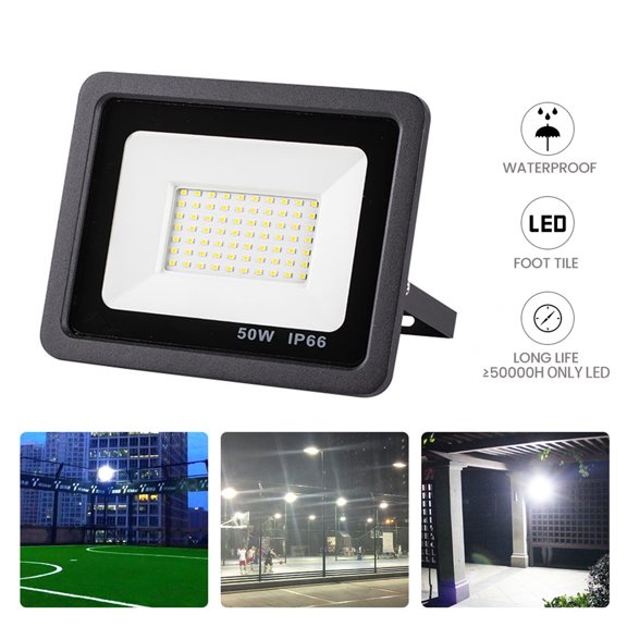 Sunjoy Tech LED Floodlight IP66 Waterproof Super Bright Energy-saving Good Heat Dissipation with Bracket Garden LED Floodlight Outdoor Safety Lighting Garden Supplies