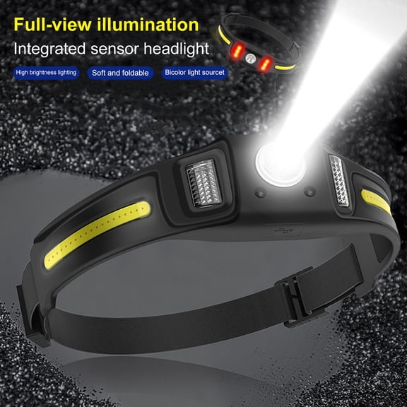 Sunjoy Tech LED Headlamp Waterproof Rechargeable Super Bright High-Lumens Motion Sensor Head Lamp Flashlight Camping Accessories