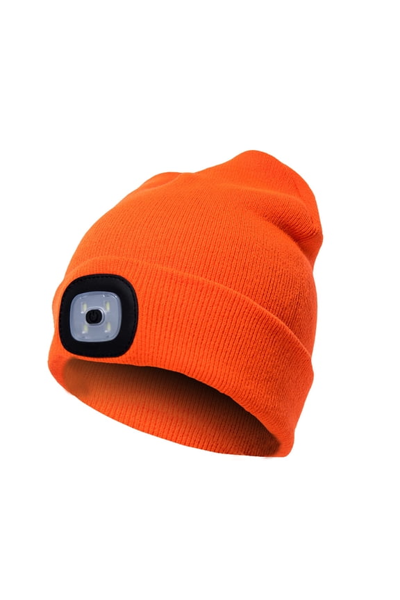 LED Lighted Beanie, Unisex Warm Knitted Hat, Rechargeable Headlamp Cap for Outdoors, Tech Gift for Men Dad Father Him