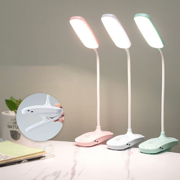 Sunjoy Tech LED Reading Lamp Dimmable Eye Protection Flexible Hose Design High Brightness Flicker Free Rechargeable Clip Type LED Night Lamp Stepless Dimming Light Home Supplies