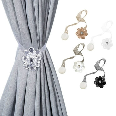 Sunjoy Tech Magnetic Curtain Tiebacks, Decorative Flower Curtain Holdbacks Home Office for Window Décor, Drapes Ribbons Holdbacks Holders European Style