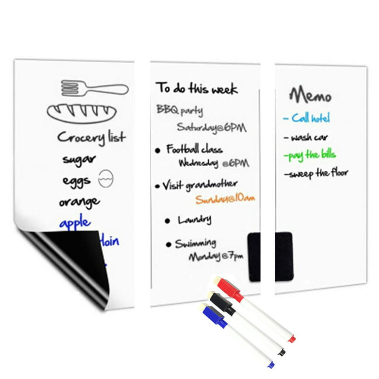 Magnetic Dry Erase Sheet for Refrigerator Kitchen and Office (17 x