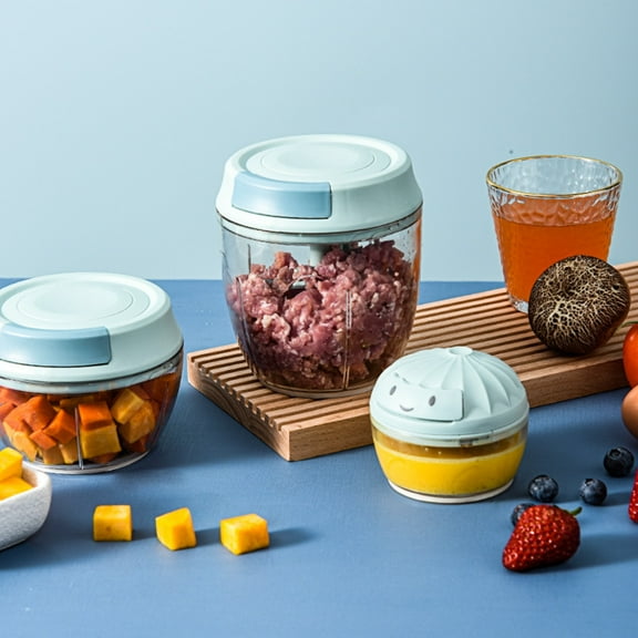 Sunjoy Tech Manual Garlic Masher Detachable Transparent Food Grade Safe High Efficiency Garlic Mincer Chopper with Container Kitchen Onion Vegetable Cutter