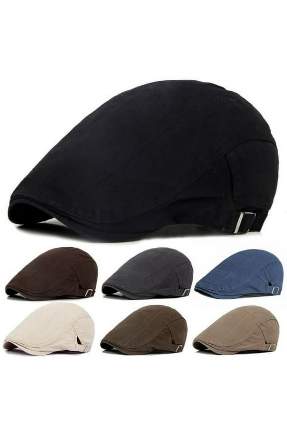 Mens Cotton Flat Ivy Gatsby Newsboy Driving Hat Cap, British Style Gentleman Men Berets