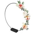 thumbnail image 1 of Sunjoy Tech Metal Wreath Hoop with Black Stand Luster Surface Golden Craft Round Frame DIY Decorative Wreath Holder Garland Craft Maker Ring Table Centerpiece Home Decor, 1 of 7