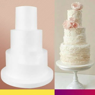 Square Foam Cake Dummy for Decorating and Wedding Display, 4 Tiers of 4 6  8 10 Dummies (14.4 Inches Tall)