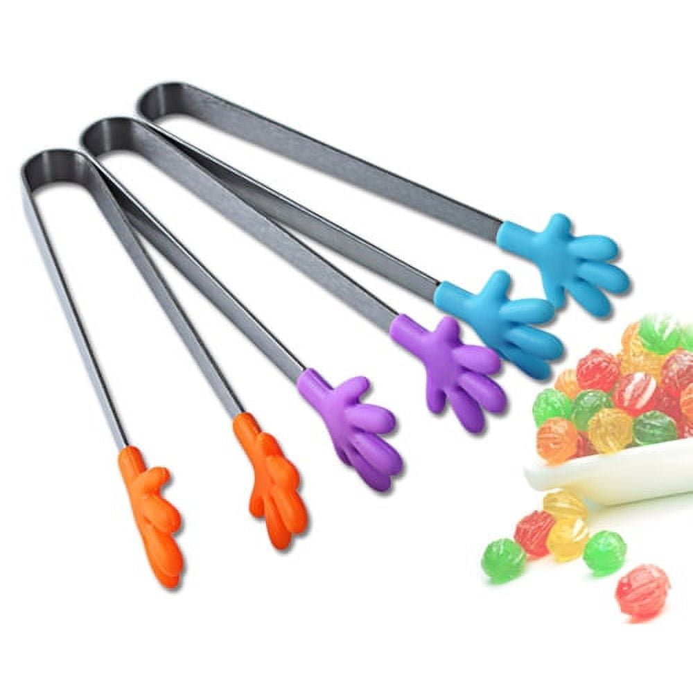 Sunjoy Tech Mini Tongs Hand Shape Silicone Tongs 5 Inch Mini Kitchen