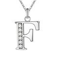 thumbnail image 1 of Sunjoy Tech Necklace Popular Silver Plating Copper English Letters Rhinestone Pendant Chain for Party, 1 of 1