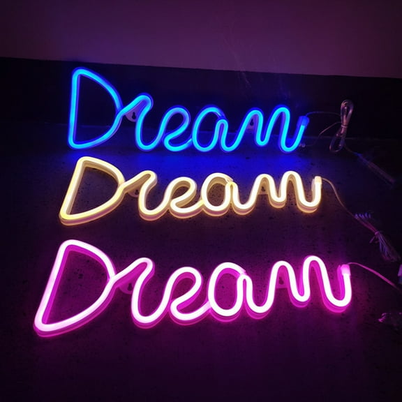 Sunjoy Tech Neon Light Creative Decorative Dream Letters LED Neon Sign Wall Hanging Lamp Gift for Kids Room