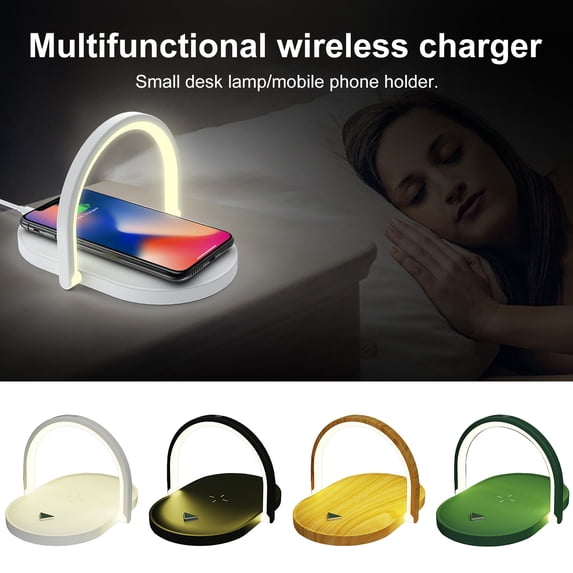 Sunjoy Tech Night Lamp High Power Soft Lighting Flicker Free Overcharge-Protection Universal Illumination ABS 3-in-1 LED Night Lamp with Wireless Charger Home Supplies