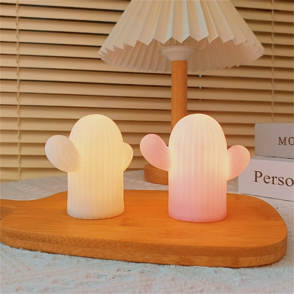 Sunjoy Tech Night Light Cactus Decorative Vinyl Mini Multipurpose Bedside Light Student Gifts