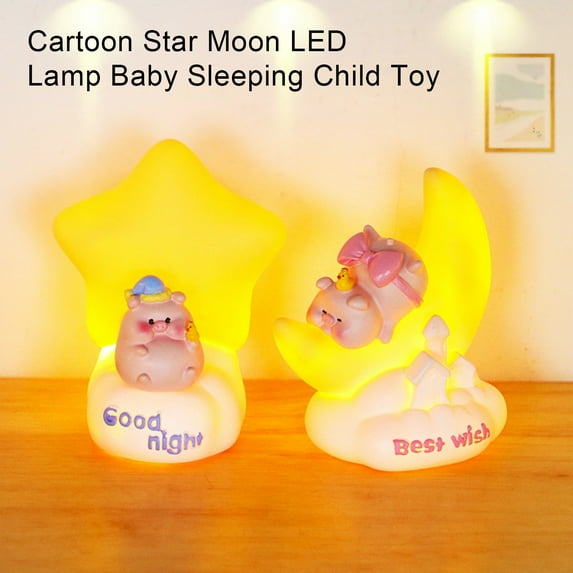 Sunjoy Tech Night Light Creative Shape Non Glaring Soft Lighting Adorable Appearance Energy saving Eye Cartoon Star Moon LED Lamp Baby Sleeping Child Toy Home Supplies