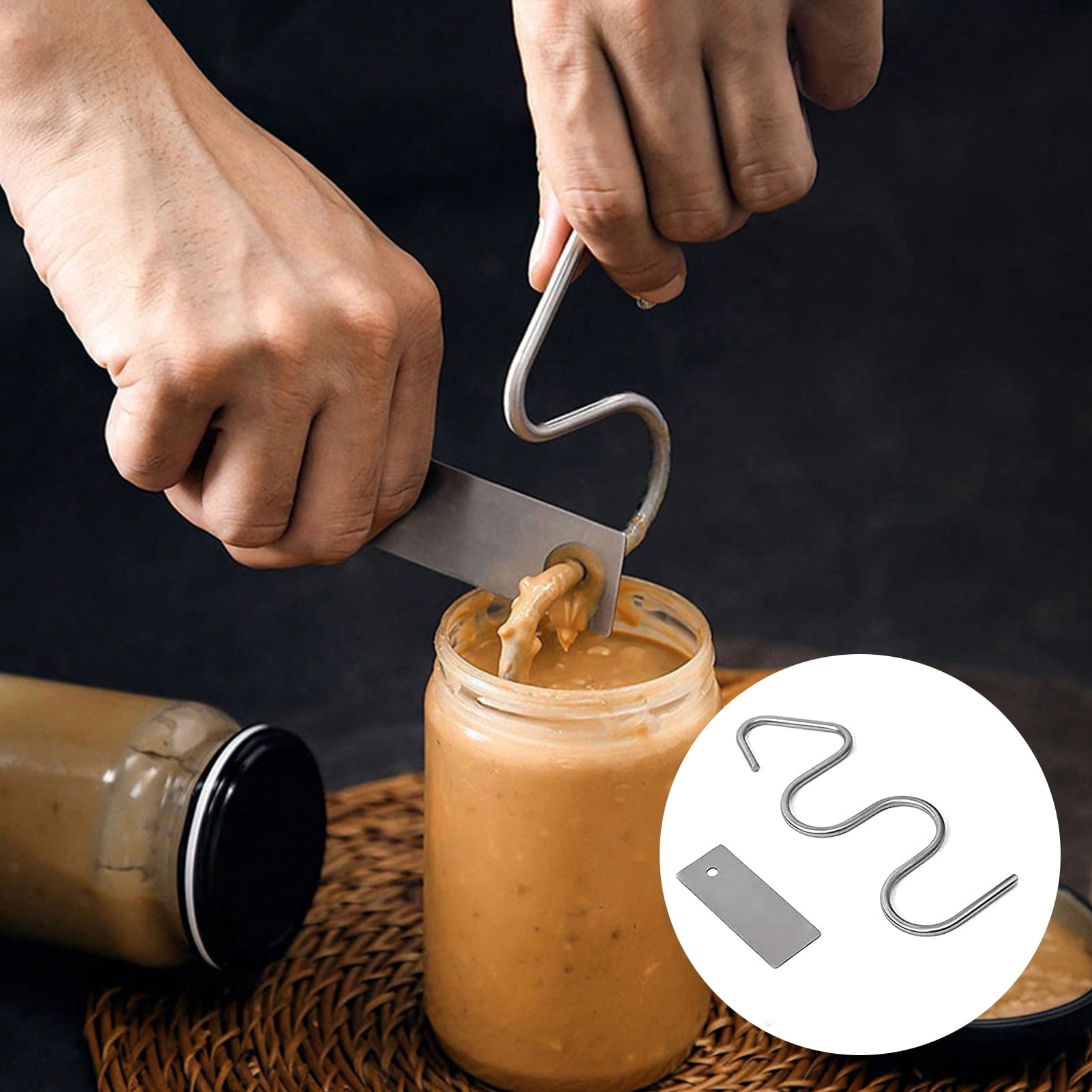 Ishenkea Peanut Butter Stirrer Set - 1 Electric Tool For Hand Mixers/Drills & 1 Manual Mixer - View #4