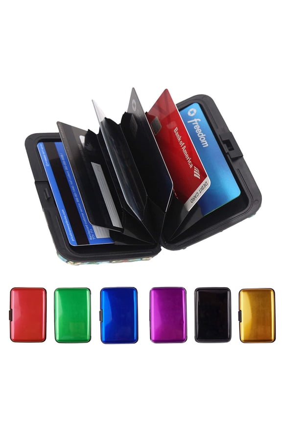 RFID Blocking Credit Card Holder, Metal Wallet Waterproof ID Credit Card Protector Case Business Card Holder for Men or Women