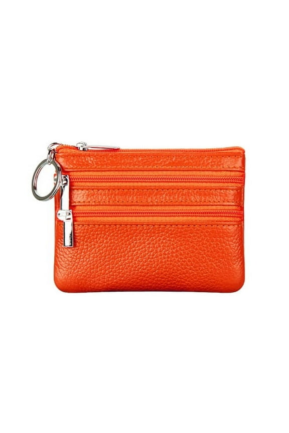 RFID Women's Mini Front Pocket Wallet with Keychain, Orange