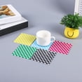thumbnail image 1 of Sunjoy Tech Retro Checkerboard Coaster Fine Workmanship Stylish Acrylic Heat Insulated Table Protector Home Decoration, 1 of 8