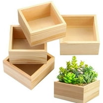 Sunjoy Tech Rustic Wooden Boxes - Unfinished Wooden Box for Crafts, Home Decoration, and Centerpiece Boxes for Table