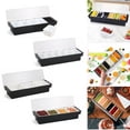 thumbnail image 1 of Sunjoy Tech Seasoning Box Fruit Veggie Condiment Caddy with Lid Dispenser Tray Plastic Ice Cream Salad Bar Organizer for Restaurant Supplies, 1 of 8