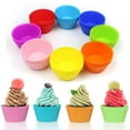 thumbnail image 1 of Sunjoy Tech Silicone Cupcake Liners Reusable Baking Cups Nonstick Easy Clean Pastry Muffin Molds Dessert Baking Pans Liners Cups Tool Random Color, 1 of 8