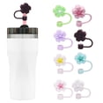 thumbnail image 1 of Sunjoy Tech Silicone Flower Straw Cap 10mm Diameter Cute Straw Topper Dust-Proof Drinking Straw Covers Cap Reusable Straw Tips Lids Gift for Party Decor, 1 of 8