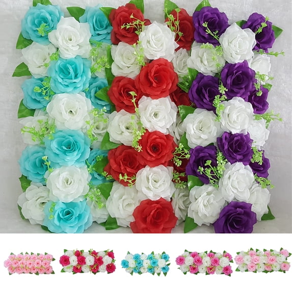 Sunjoy Tech Simulation Flower No Watering Fabric Art DIY Wedding Artificial Rose Flower Row Decoration Home Decor