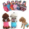 thumbnail image 1 of Sunjoy Tech Small Dog Cute Summer Cotton Stripe Sanitary Pantie Physiological Pants Pet Underwear Diaper Jumpsuit for Girl Dog Teddy Young Corgi French Bulldog Puppy, 1 of 8