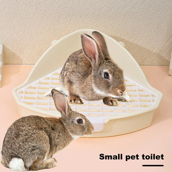 Sunjoy Tech Small Pet Toilet,Animal Potty Trainer Corner Toilet,Rabbit Litter Hollow Pan High Fence Detachable Easy Cleaning Box Ferret Hamster Dragon Cat Pig Supplies