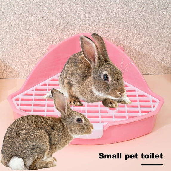Sunjoy Tech Small Pet Toilet,Animal Potty Trainer Corner Toilet,Rabbit Litter Hollow Pan High Fence Detachable Easy Cleaning Box Ferret Hamster Dragon Cat Pig Supplies