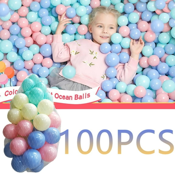 Sunjoy Tech Soft Plastic Ball Pit Balls - Plastic Toy Balls for Kids - Ideal Baby Toddler Ball Pit Play Tent, Baby Pool Water Toys, Kiddie Pool, Party Decoration,100pcs