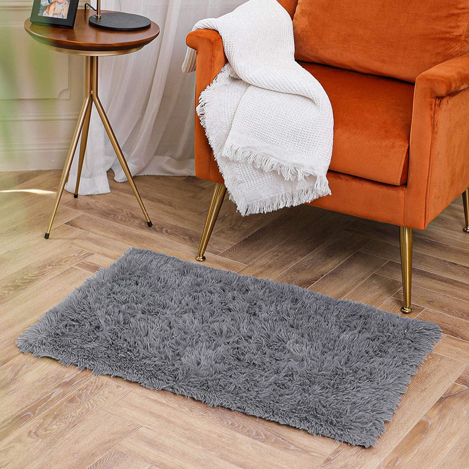 Sunjoy Tech Shaggy Area Rug, 40cm x 60cm, Soft Polyester, Warm