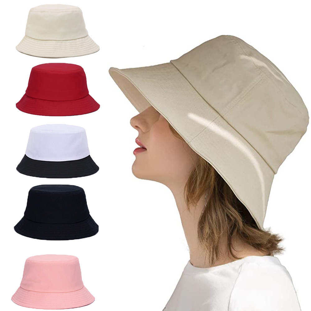 Sunjoy Tech Solid Color Style Bucket Hats Washed Cotton Packable 