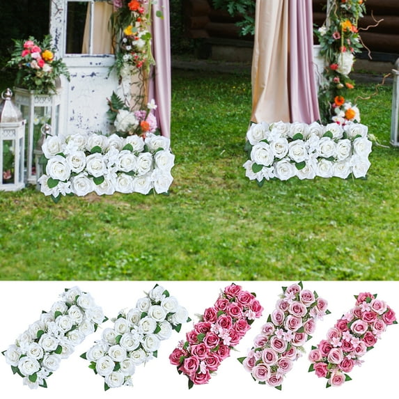 Sunjoy Tech Stage Road Flower Beautifully Create Atmosphere Simulated Realistic Fine Craftsmanship Decorative Non-fading Artificial Rose Backdrop Wedding Wall Decoration Party Supplies