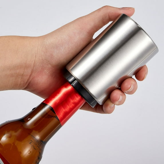 Sunjoy Tech Stainless Steel Beer Bottle Opener Press Type Heavy Duty Automatic Juice Beverage Drinks Bottle Lid Remover Opening Tool Kitchen Bar Gadgets