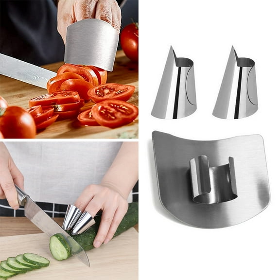 Sunjoy Tech Stainless Steel Finger Guard Set for Cutting Food Finger Guards Adjustable Design for Left Right Hand Ergonomic Finger Protectors Kitchen Essential Tool for Safe Slicing Dicing