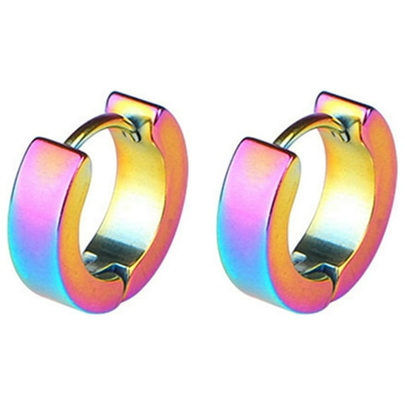 Sunjoy Tech Stainless Steel Unique Small Hoop Earrings, for Men Women Huggie Earrings - 1 Pair
