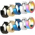 thumbnail image 1 of Sunjoy Tech Stainless Steel Unique Small Hoop Earrings, for Men Women Huggie Earrings - 5 Pairs, 1 of 6