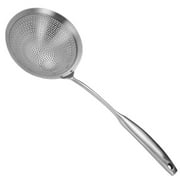 Sunjoy Tech Strainer Skimmer Ladle, Stainless Steel Solid Professional Oil Spider Strainer with Long Handle for Draining Frying, Kitchen Cooking Colander Spoon Utensil for Daily Use