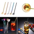 thumbnail image 1 of Sunjoy Tech Straw Spoon Stainless Steel Long Drinking Straw Reusable Dual-Purpose Stirring Spoon for Home Bar Kitchen, 1 of 8