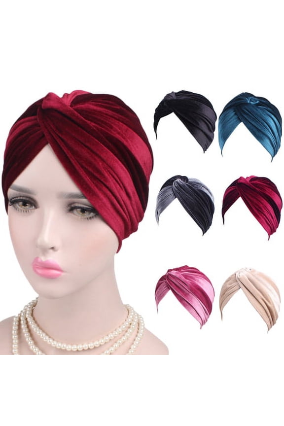 Stretch Turbans Chemo Cap Twisted Pleated Headwraps Head Beanies Head Wrap Headwear Head Coverings for Women Girls Sleeping Head Accessories