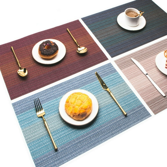 Sunjoy Tech Table PVC Placemats Dining Table Place Mats Non-Slip Dish Bowl Placement Heat Resistant Easy to Clean Table Decorative Mats