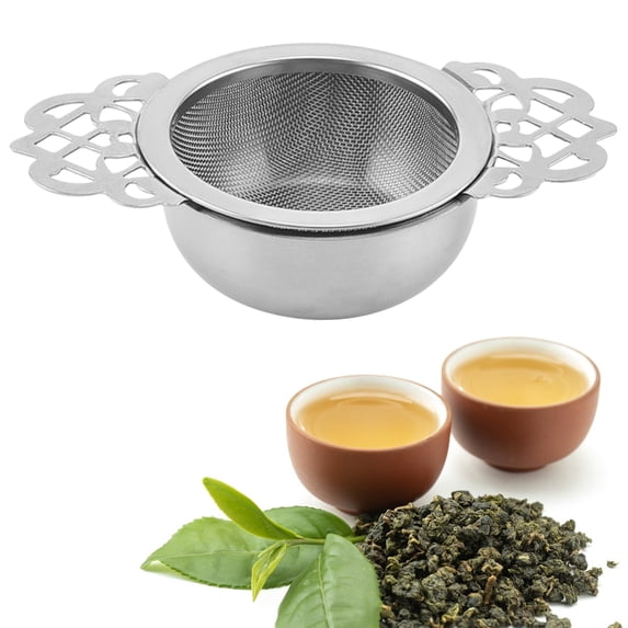 Sunjoy Tech Tea Infuser Stainless Steel Tea Strainer Fine Mesh Tea Diffuser with Double Handles for Loose Leaf Tea
