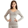 thumbnail image 1 of Sunjoy Tech Thermal Underwear Set for Women Long Johns Base Layer Soft Top Bottom Autumn Winter Warm Pajama Set, 1 of 4