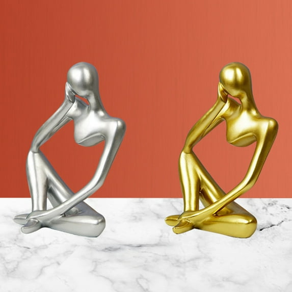 Sunjoy Tech Thinker Ornament Shatter-proof Anti-deformed Anti-crack Non-fading Collectible Thinker Hand-crafted Thinker Figurine Home Decoration