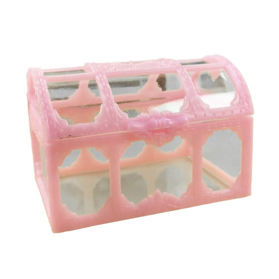 Sunjoy Tech Treasure Chest Transparent Pirate Box, Vintage Lidded Box, Jewelry Display Gem Coin Storage Organizer, for Home Decor - 1PC