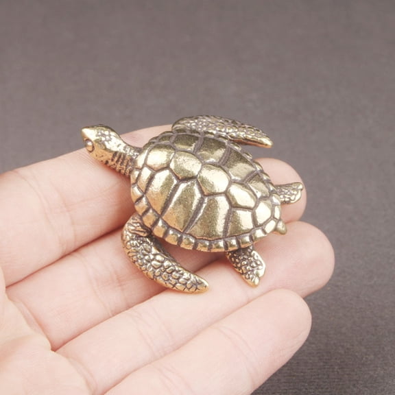 Sunjoy Tech Turtle Sculpture Adorable Vivid Decorative Copper Miniature Turtle Figurine Ornament Decoration Home Supplies