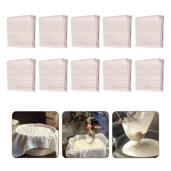 Sunjoy Tech Unbleached Weaved Muslin with Edges,Steamed Cloth for Straining,Cheesecloth for Juicing Baking Cheese Making 5/10Pcs