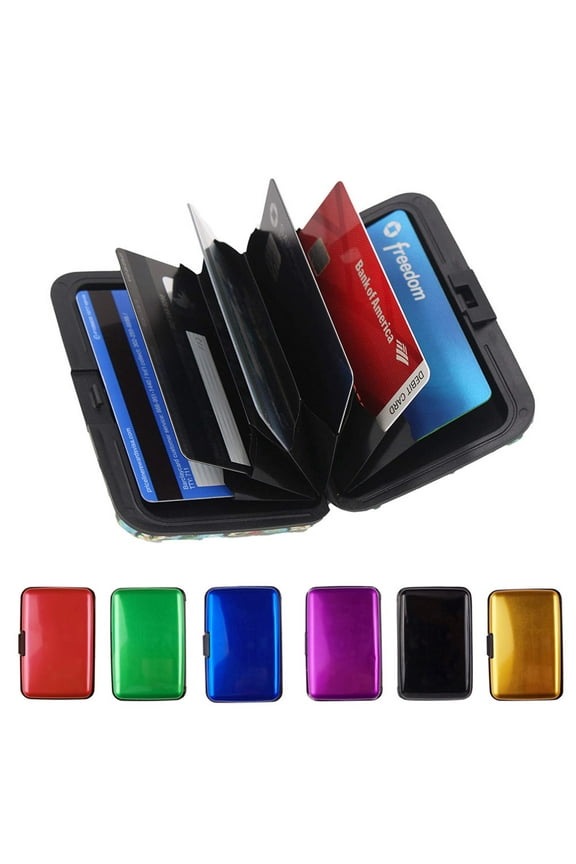 Sunjoy Tech Unisex RFID Blocking Waterproof Metal Card Holder 6 Compartments, Color 51