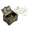 thumbnail image 1 of Sunjoy Tech Vintage Wooden Music Box Hand Cranked Engraved Small Musical Case Gift Play You are My Sunshine Melody for Birthday Christmas Valentines Day, 1 of 2