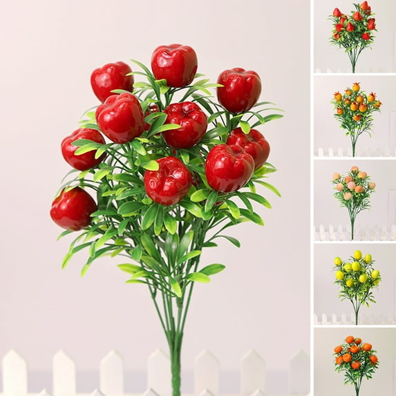 Sunjoy Tech Vivid Appearance Realistic Artificial Fruit Artificial Orange Lemon Tree with Green Leave Branch Home Decor