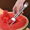 thumbnail image 1 of Sunjoy Tech Watermelon Cutter Slicer Tool Stainless Steel 2-In-1 Fruit Cutter with Windmill Design Portable Melon Cube Cutter Fork for Family Camping Parties, 1 of 8
